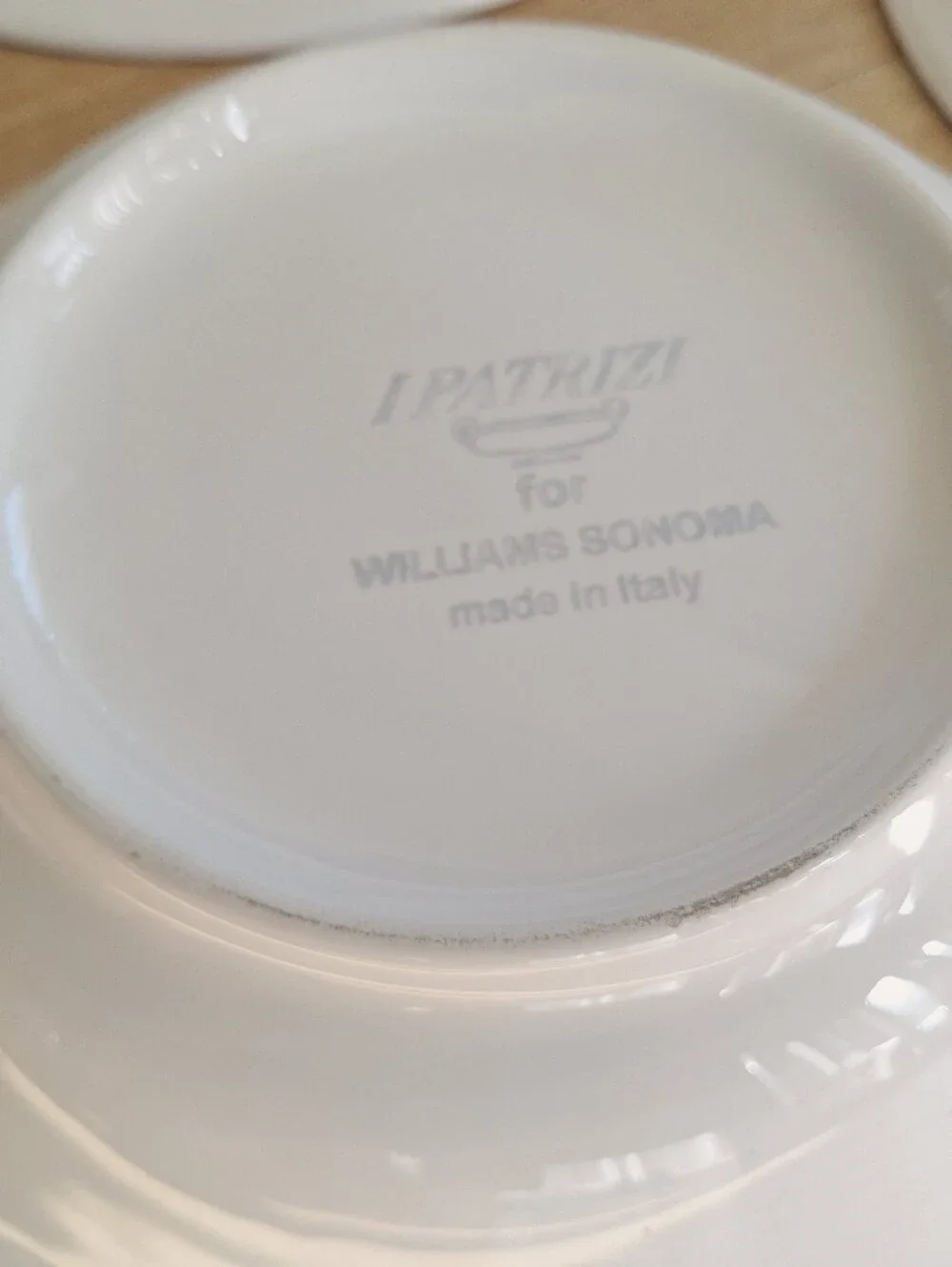 Williams Sonoma I Patrizi White Embossed Olives Ceramic Pasta Bowls - Set of 3